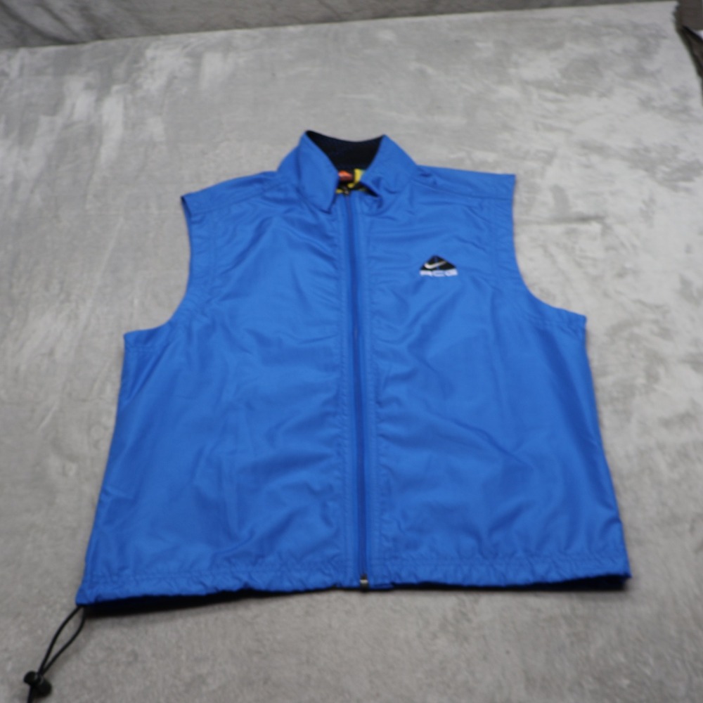 Nike Vest Women Small Blue Full Zip ACG Lightweight Packable Windbreaker 90s VTG
